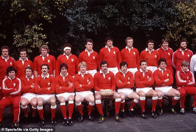 Wheel (fourth right, back row) won three Five Nations titles during his eight years of national service