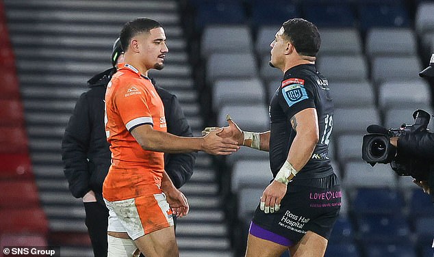 The Tuipulotu siblings greet each other at Hampden and will now meet again at Murrayfield