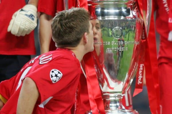 ISTANBUL, TURKEY - WEDNESDAY, MAY 25th, 2005: Liverpool's Jerzy Dudek celebrates saving the last penalty to win the European Cup against AC Milan during the UEFA Champions League Final at the Ataturk Olympic Stadium, Istanbul. (Pic by David Rawcliffe/Propaganda)