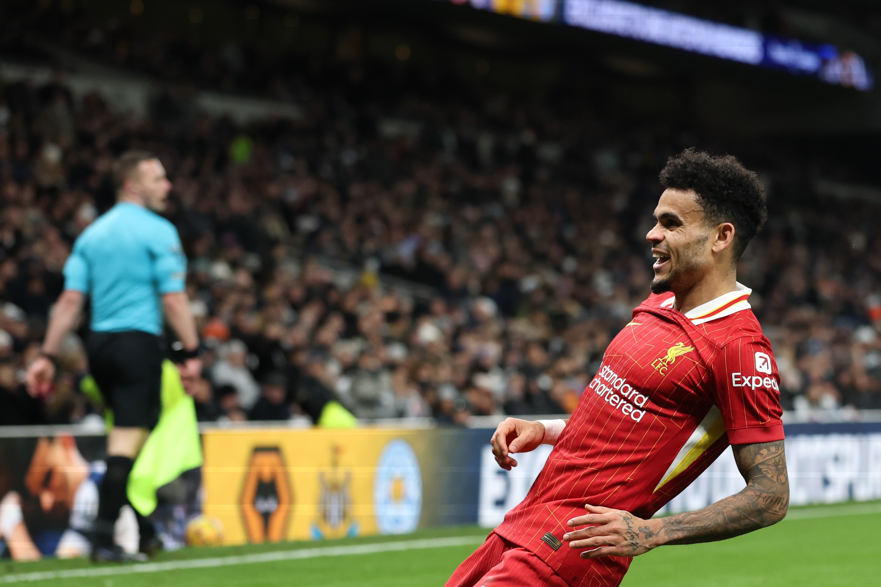 Luis Diaz of Liverpool celebrates