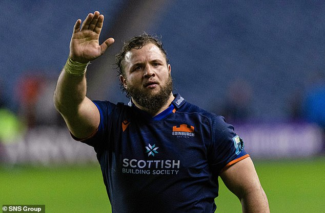 Edinburgh matchwinner Pierre Schoeman hails the home fans at full-time