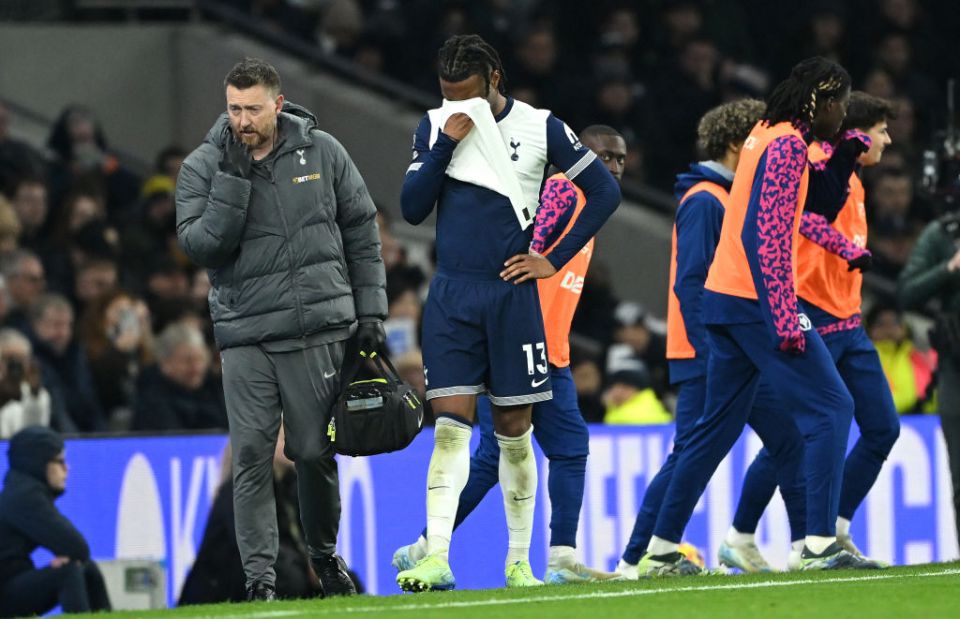 Udogie looked in pain as he limped off the pitch in the second half