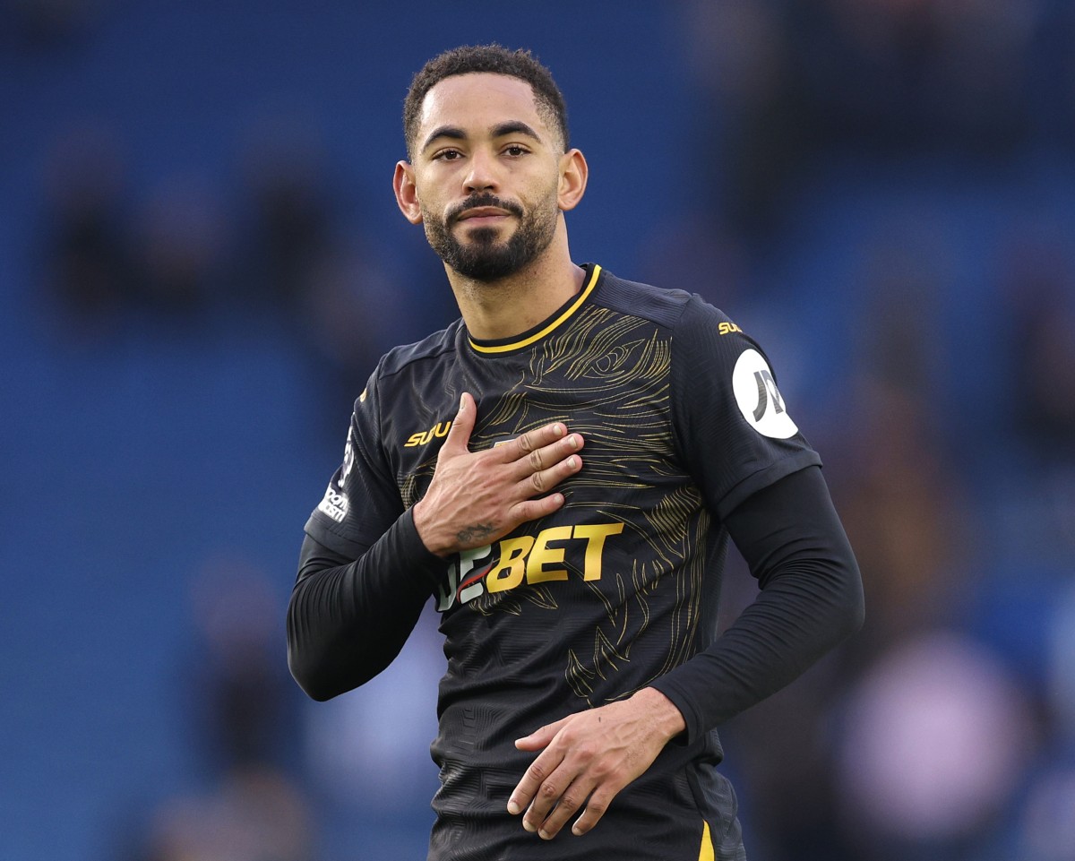 Matheus Cunha celebrates a goal for Wolves