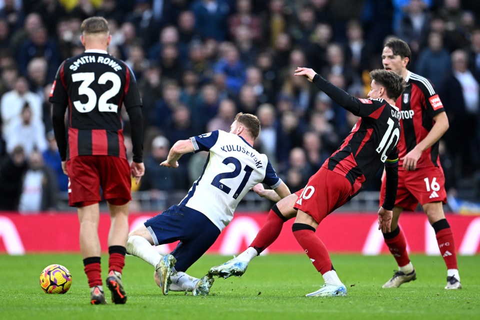 Cairney didn't get away with his foul on Kulusevski after VAR got involved