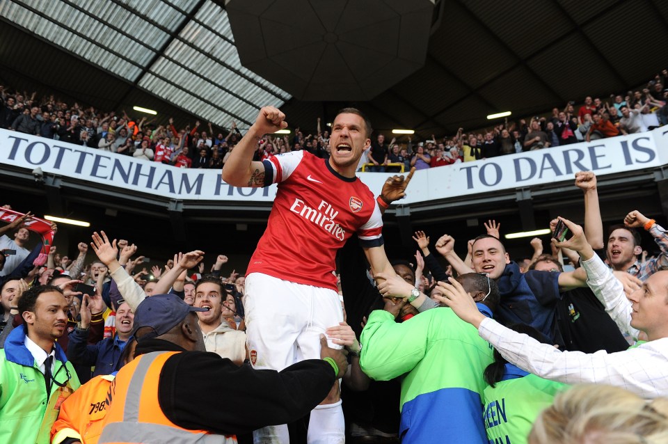 Gunners fans loved Podolski's explosive play around the opposition box