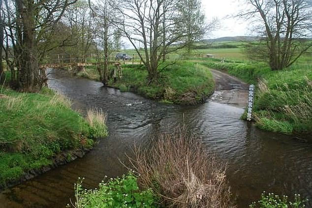 Voyce had attempted crossing over the cross Abberwick Ford (pictured) over the River Aln near Alnwick, Northumberland, before his car was swept away with the current