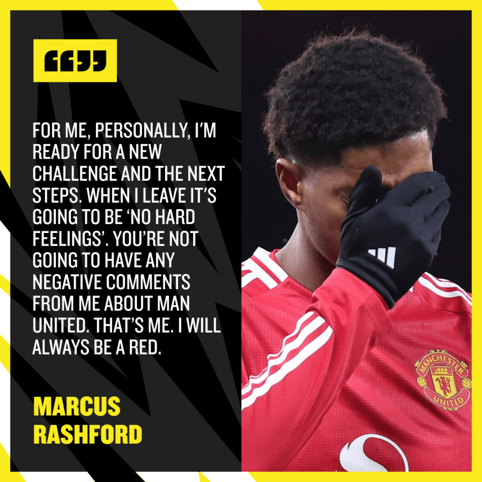 Rashford is open to a United exit 20 years after joining the club aged seven